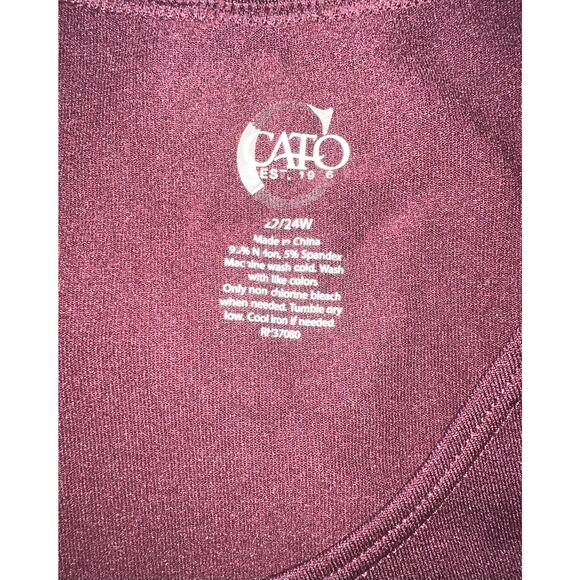 Cato Burgundy Sleeveless Tank Top Blouse Plus Size 22/24W - Picture 4 of 4